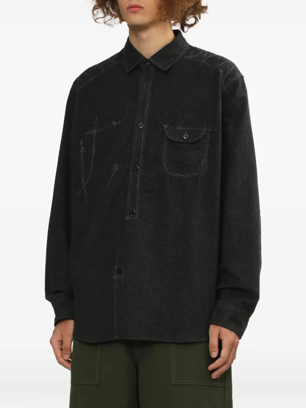 Junya Watanabe MAN Overhemd met zakdetail Grijs