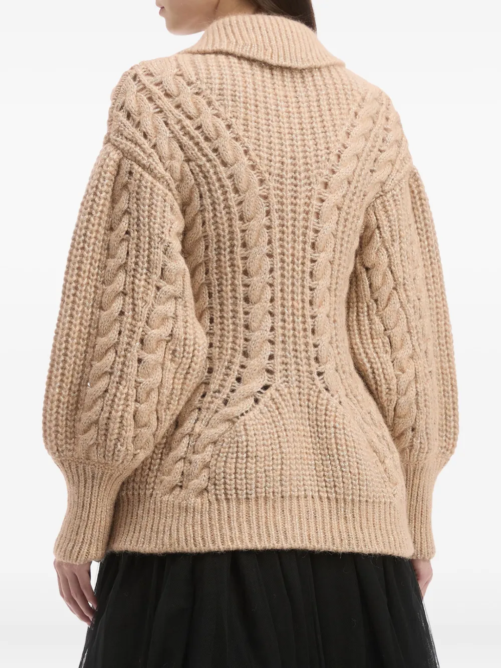 Simone Rocha Cable-knit Cardigan In Nude