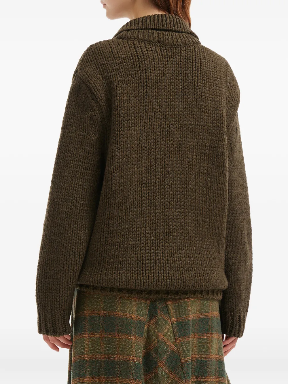 OUR LEGACY Trui met kraag met knopen Groen