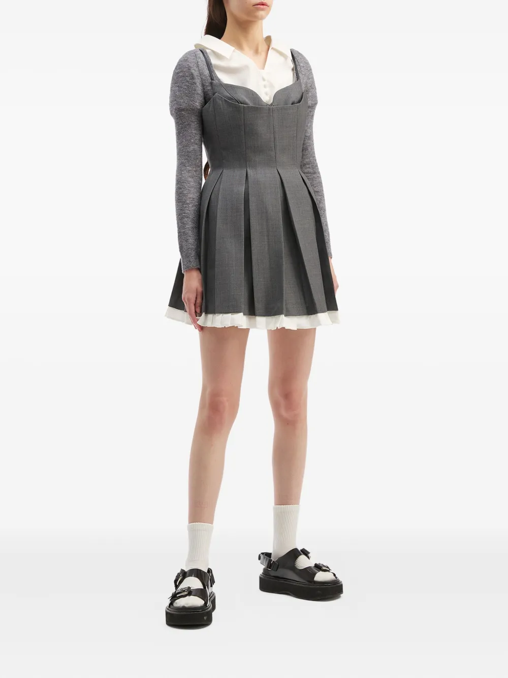Shushu-tong Long-sleeve Cardigan In Gray