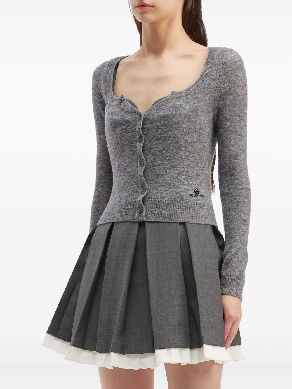 Shushu-tong Long-sleeve Cardigan In Gray