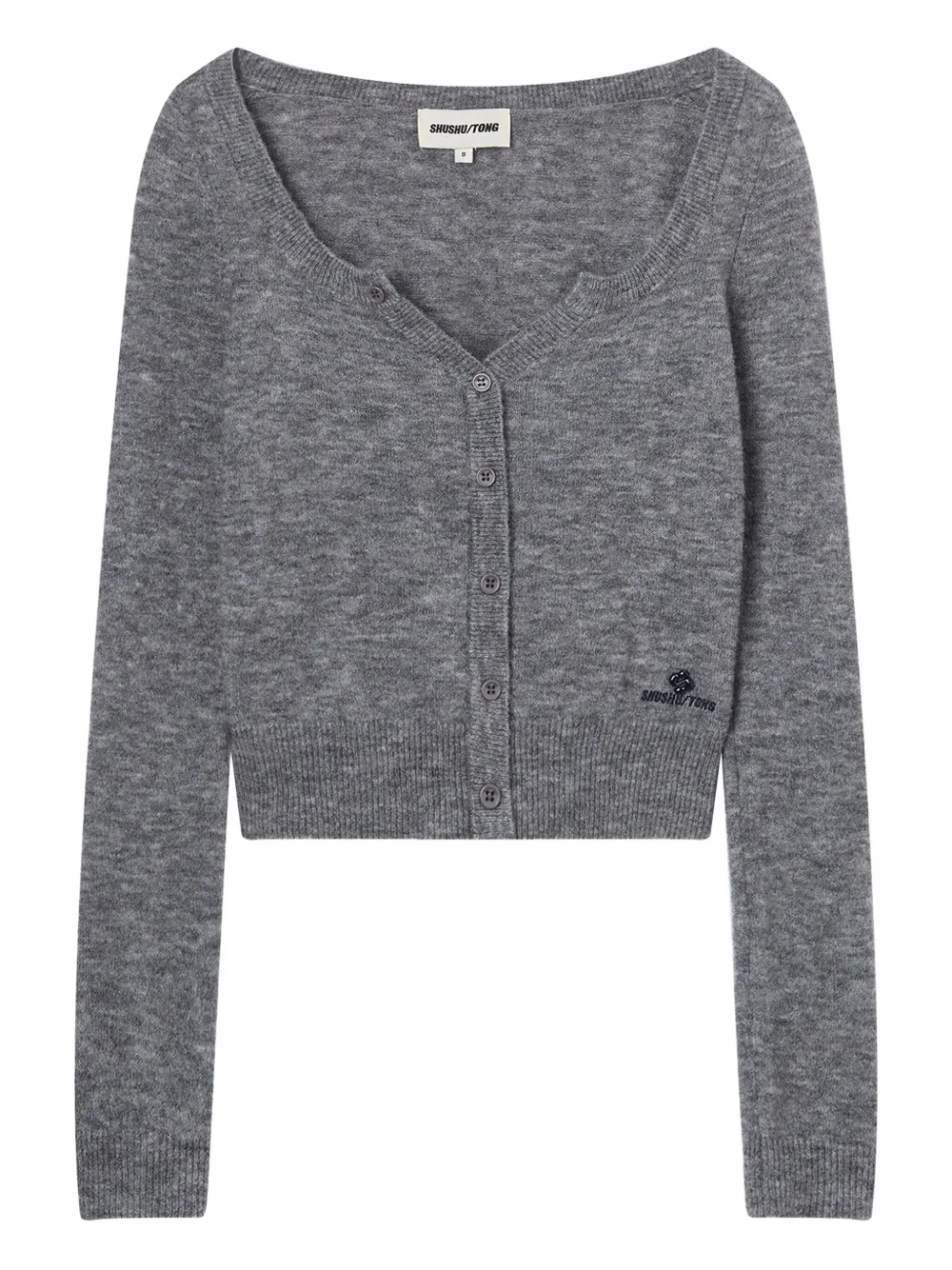 Shushu-tong Long-sleeve Cardigan In Gray