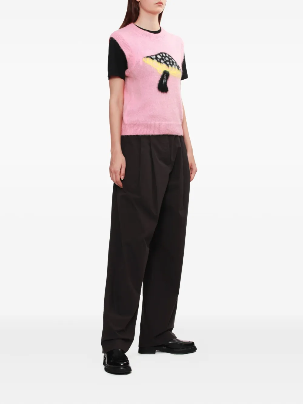 Msgm Mushroom Graphic Tank Top In Pink