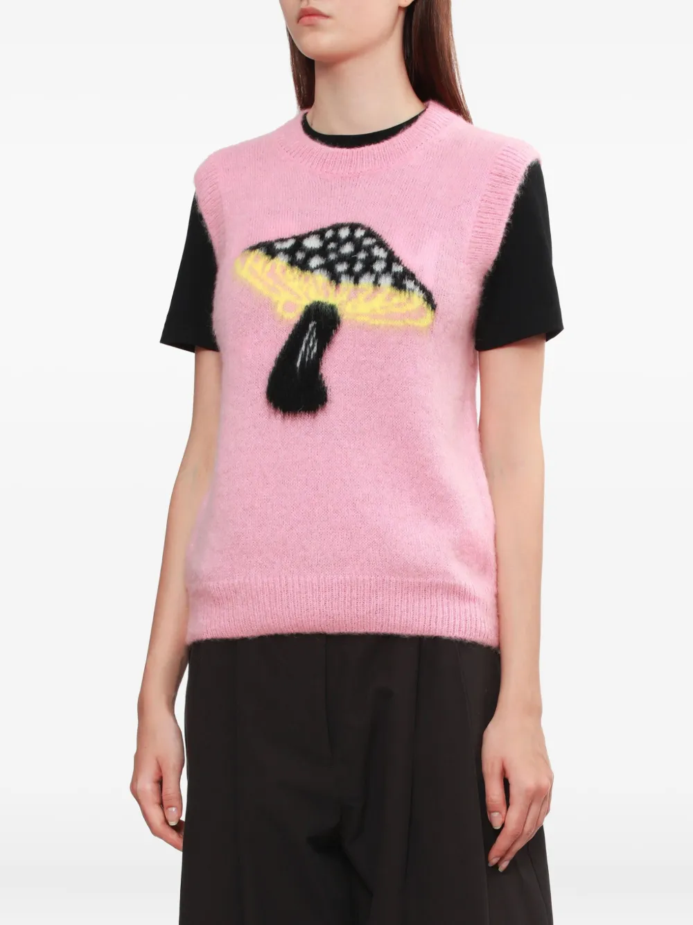 Msgm Mushroom Graphic Tank Top In Pink
