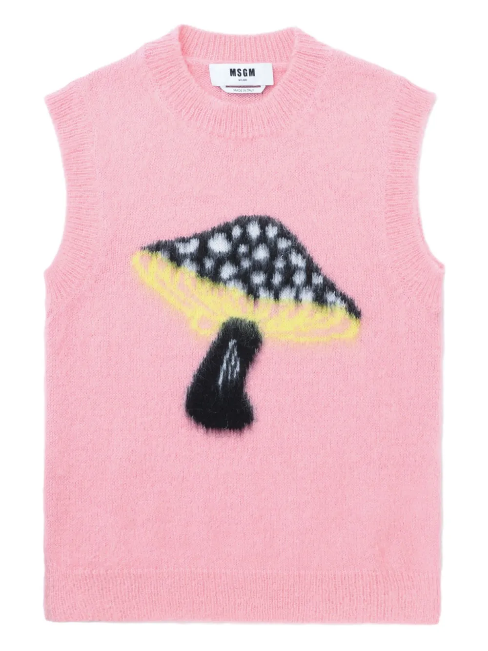 Msgm Mushroom Graphic Tank Top In Pink