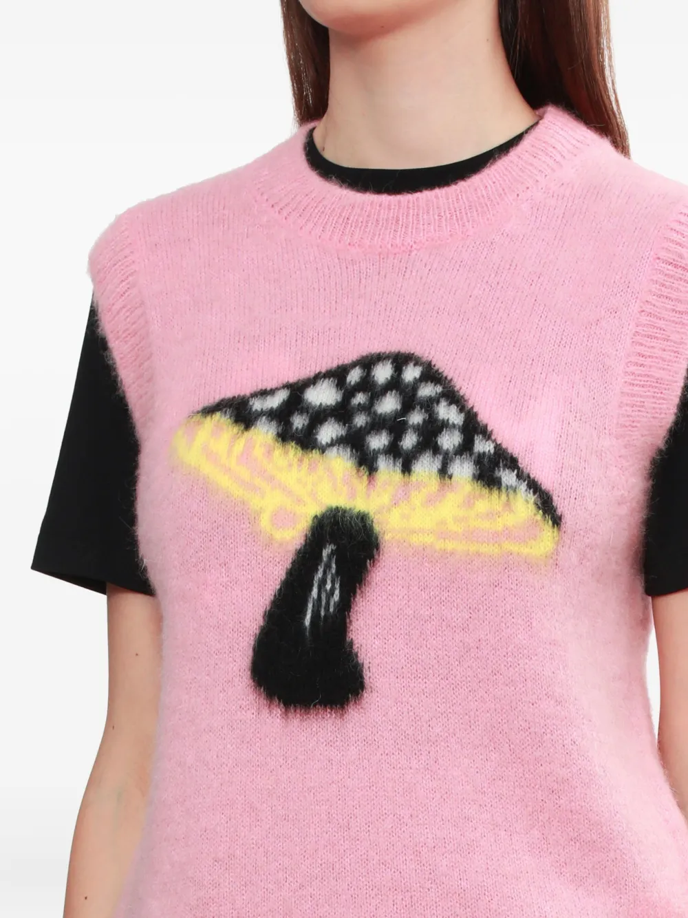 Msgm Mushroom Graphic Tank Top In Pink