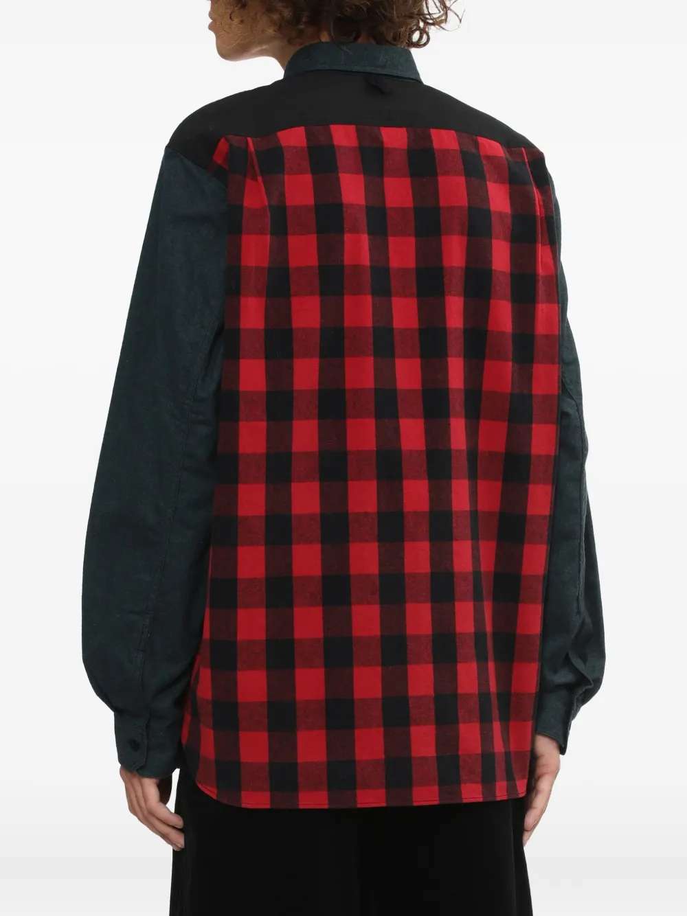 Junya Watanabe Check-panel Shirt In Green