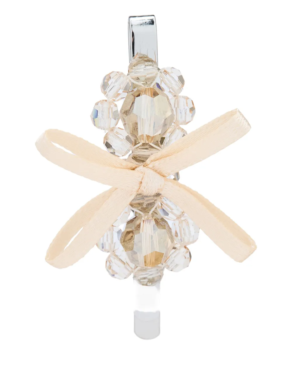 Simone Rocha Crystal Ribbon Hair Clip In Silver