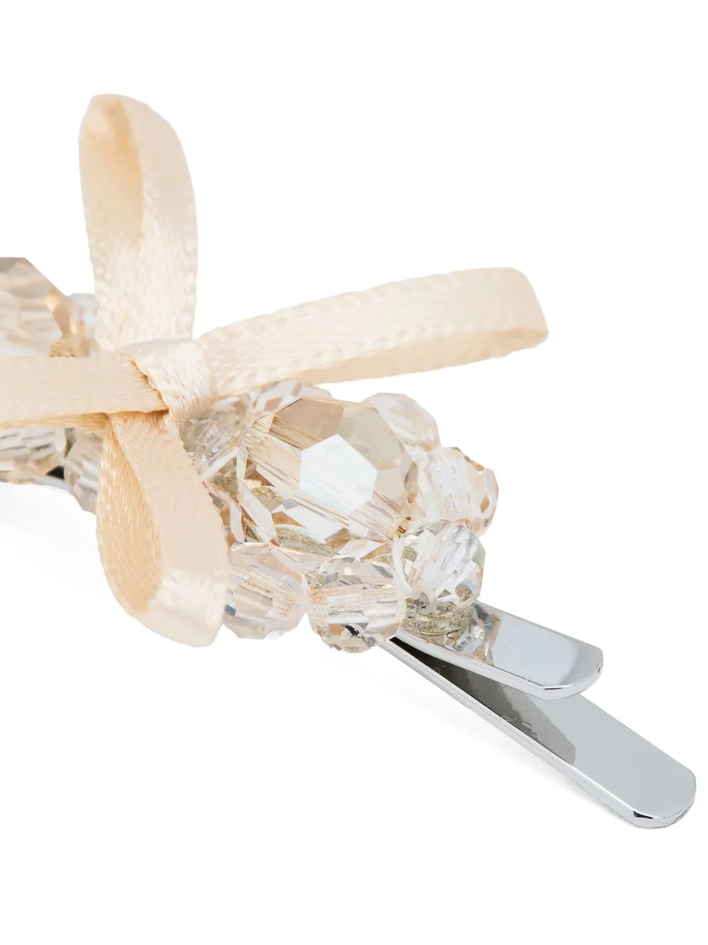 Simone Rocha Crystal Ribbon Hair Clip In Silver