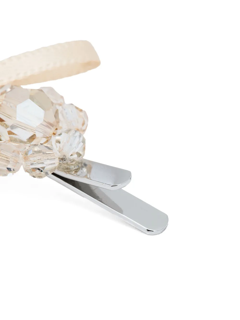 Simone Rocha Crystal Ribbon Hair Clip In Silver