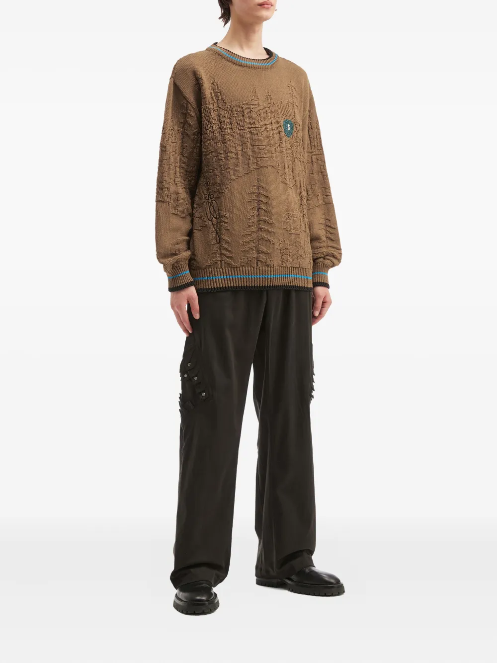Kiko Kostadinov embossed-detail sweater - Bruin