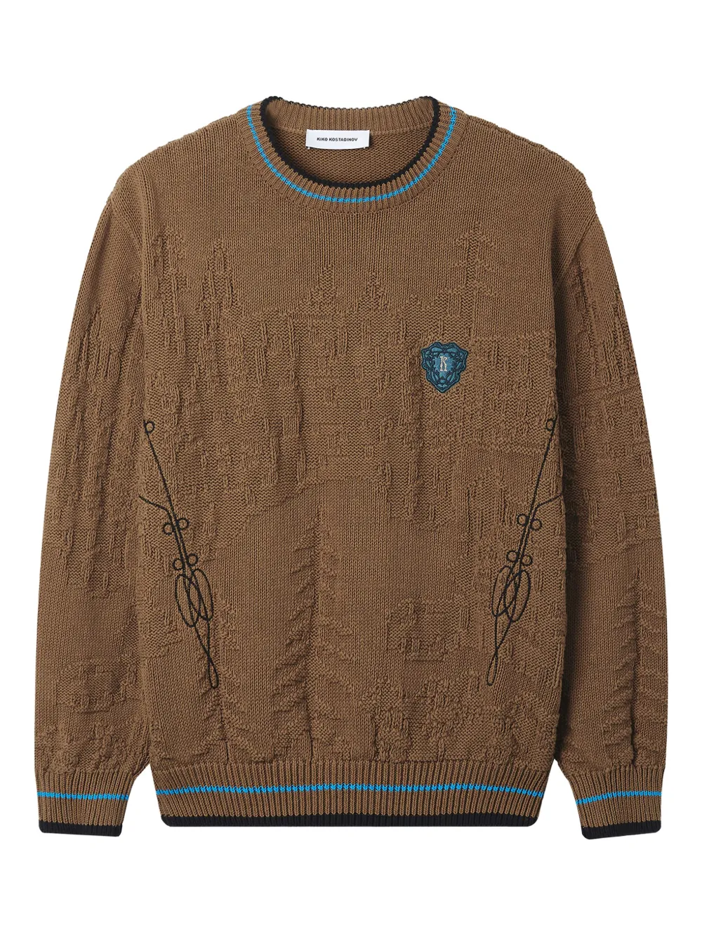 Kiko Kostadinov Embossed-detail Sweater In Brown