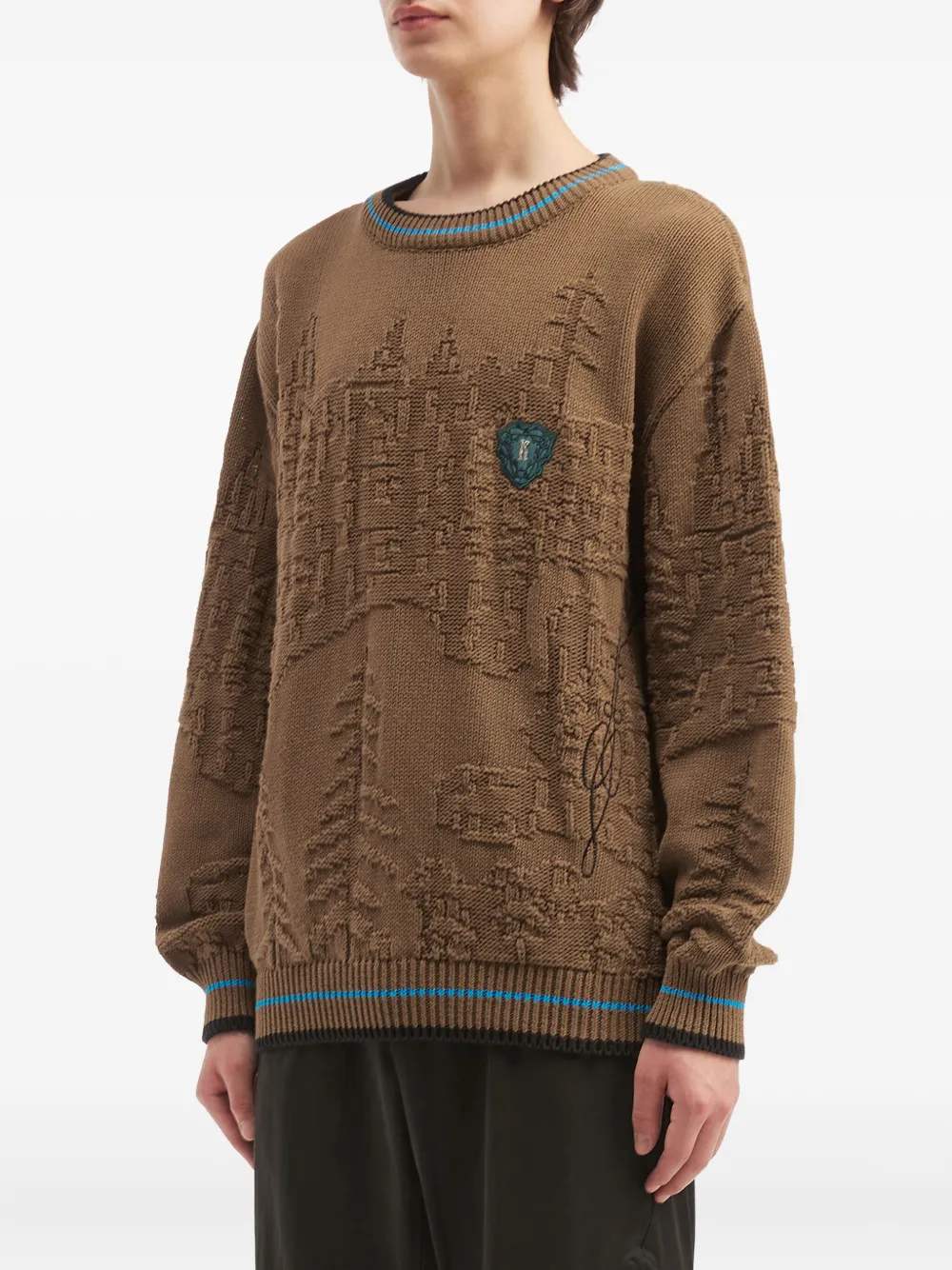 Kiko Kostadinov Embossed-detail Sweater In Brown