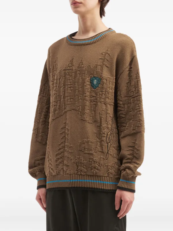 Kiko Kostadinov ニット Kiko Kostadinov embossed-detail Sweater | Brown | FARFETCH