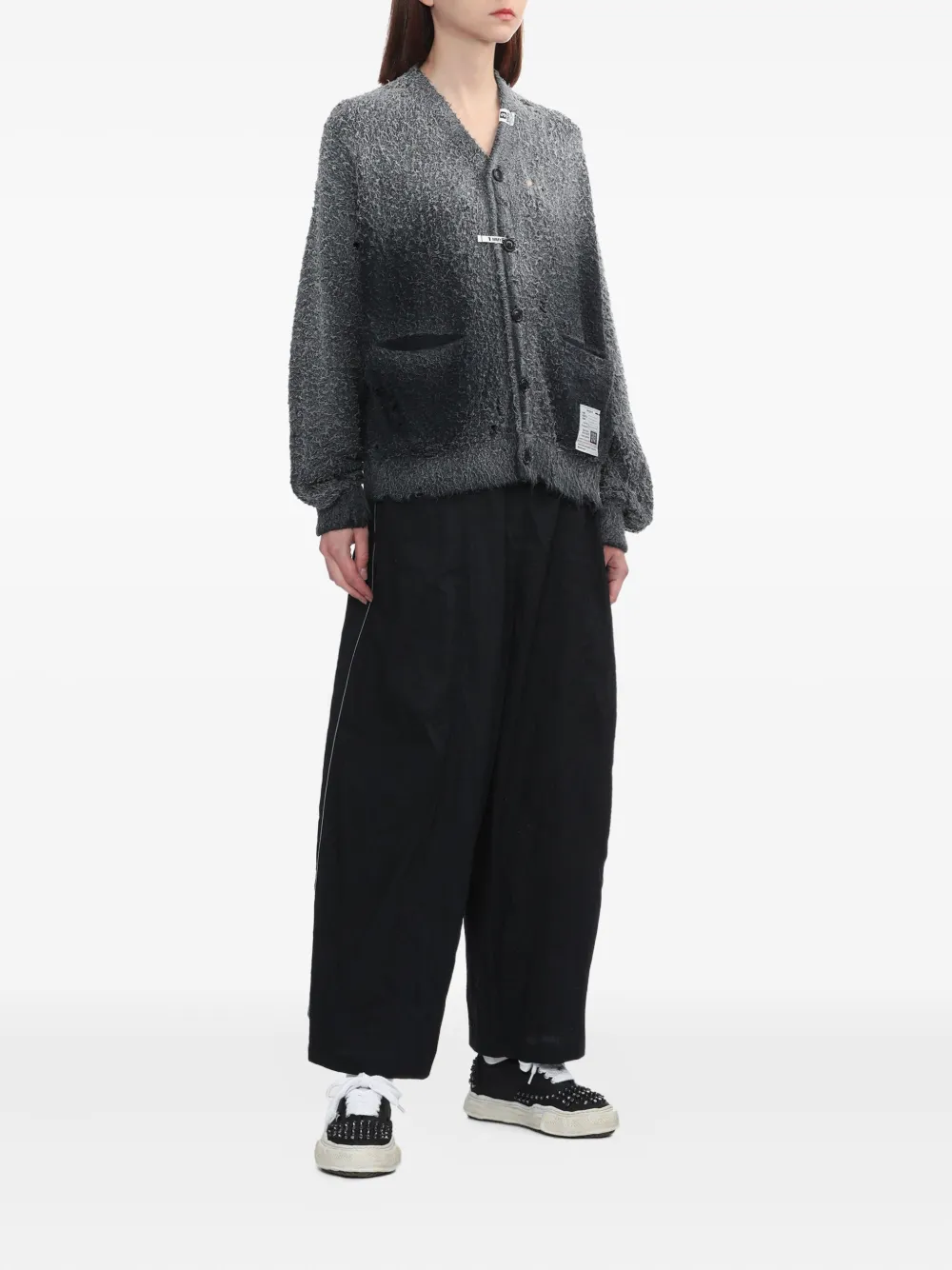 Miharayasuhiro Distressed Pocket Cardigan In Black