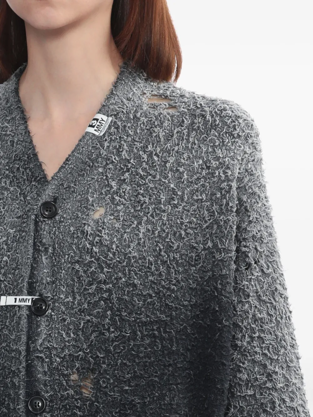 Miharayasuhiro Distressed Pocket Cardigan In Black