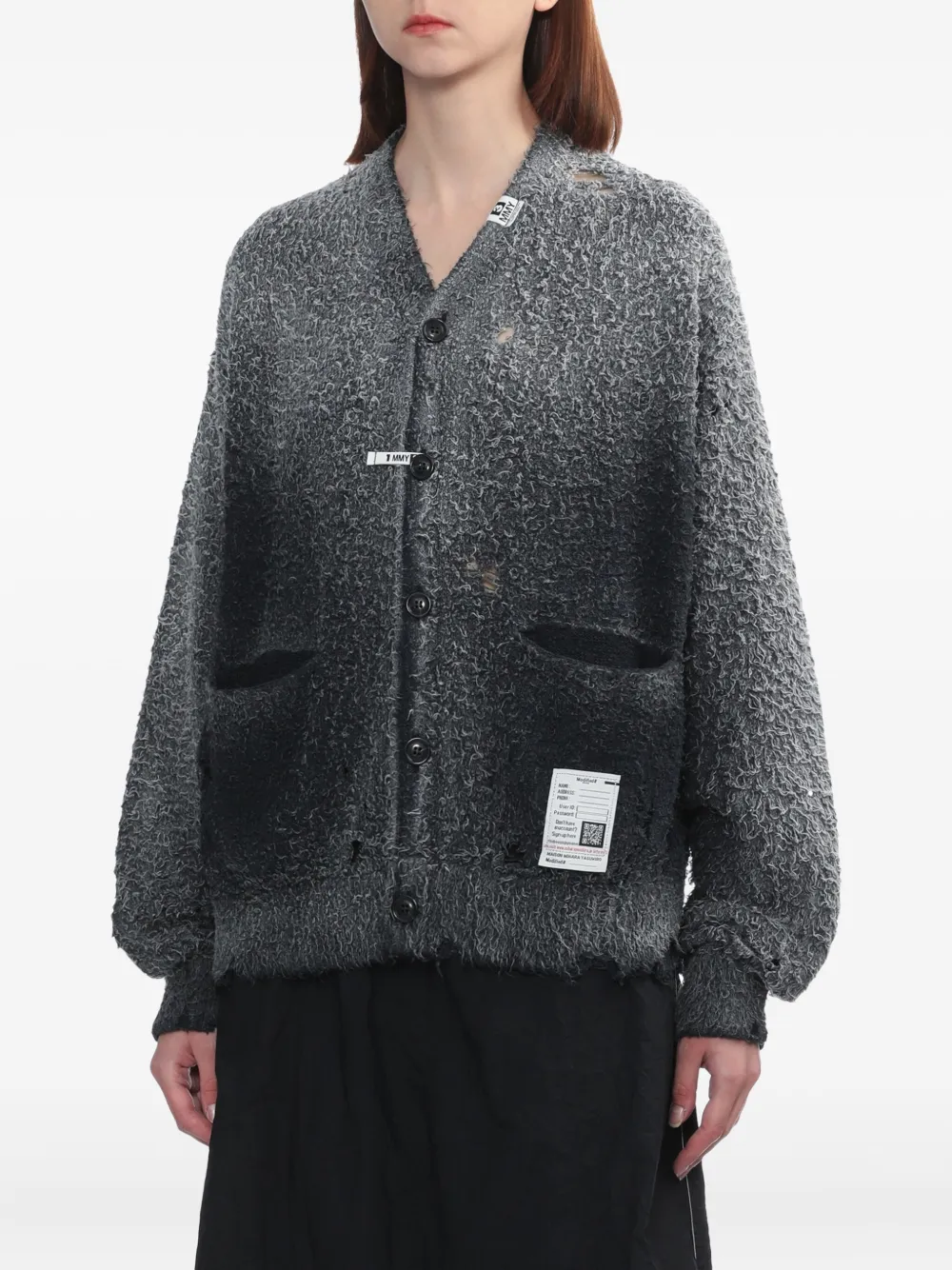 Miharayasuhiro Distressed Pocket Cardigan In Black