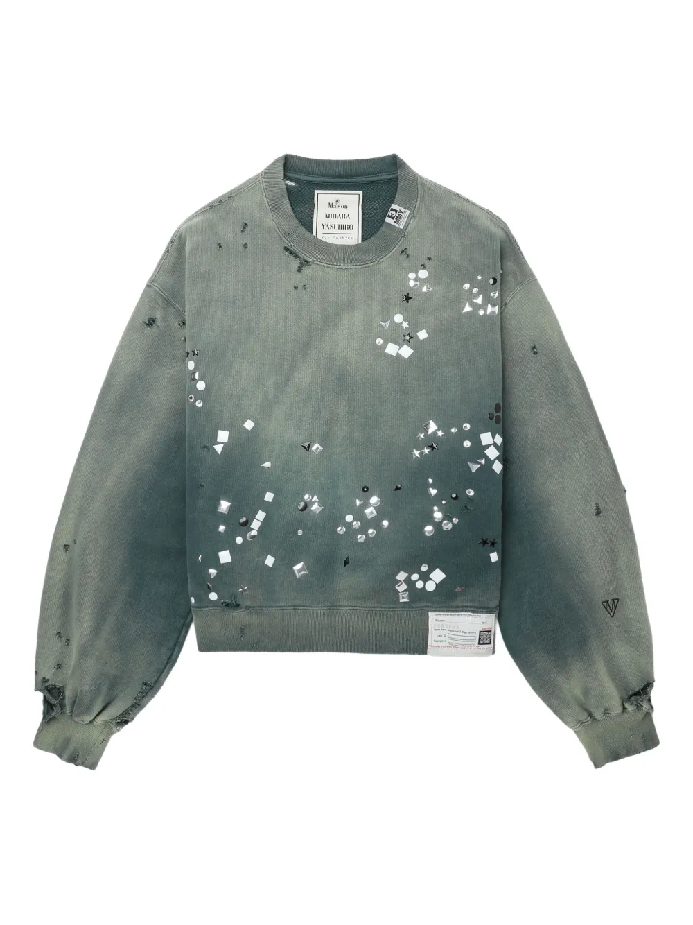 Maison MIHARA YASUHIRO Top con effetto vissuto - Verde