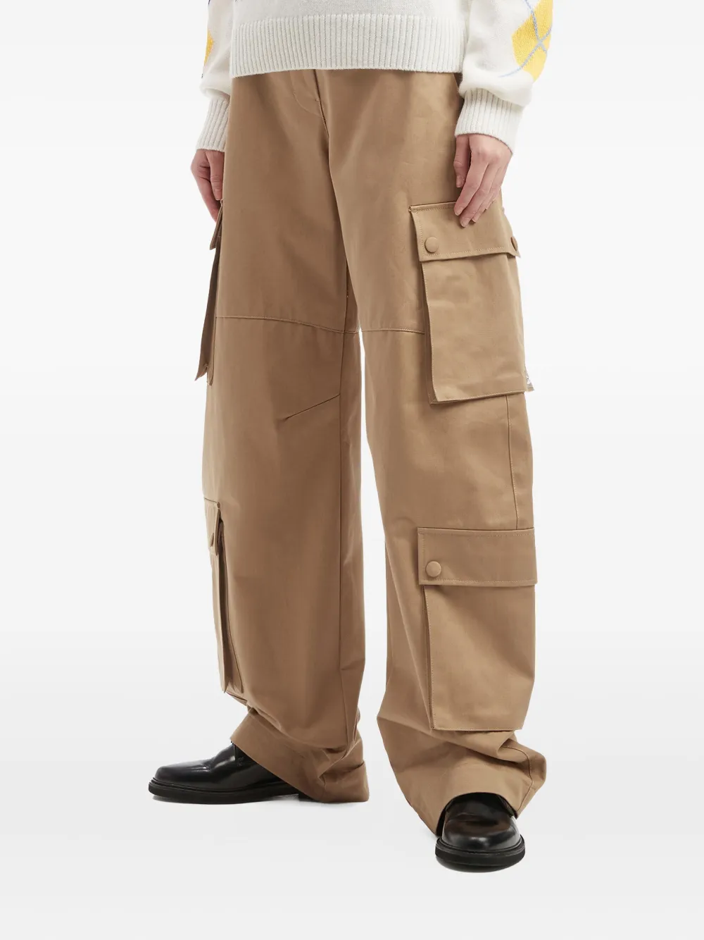 Msgm Cargo Pocket Trousers In Nude