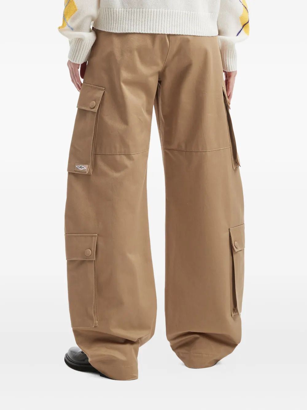 Msgm Cargo Pocket Trousers In Nude