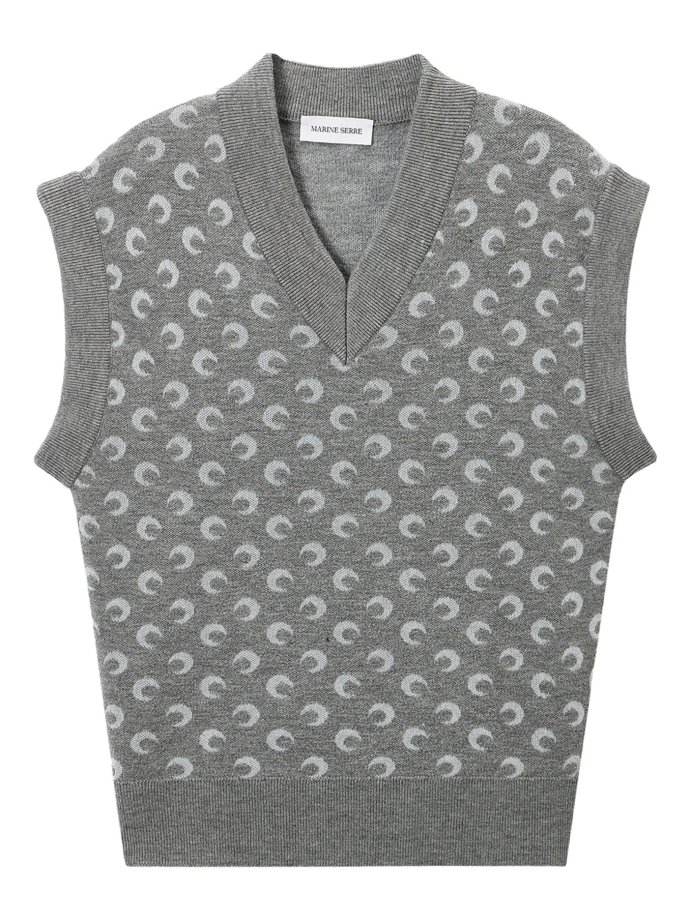 Marine Serre Crescent Moon Vネックトップ - グレー