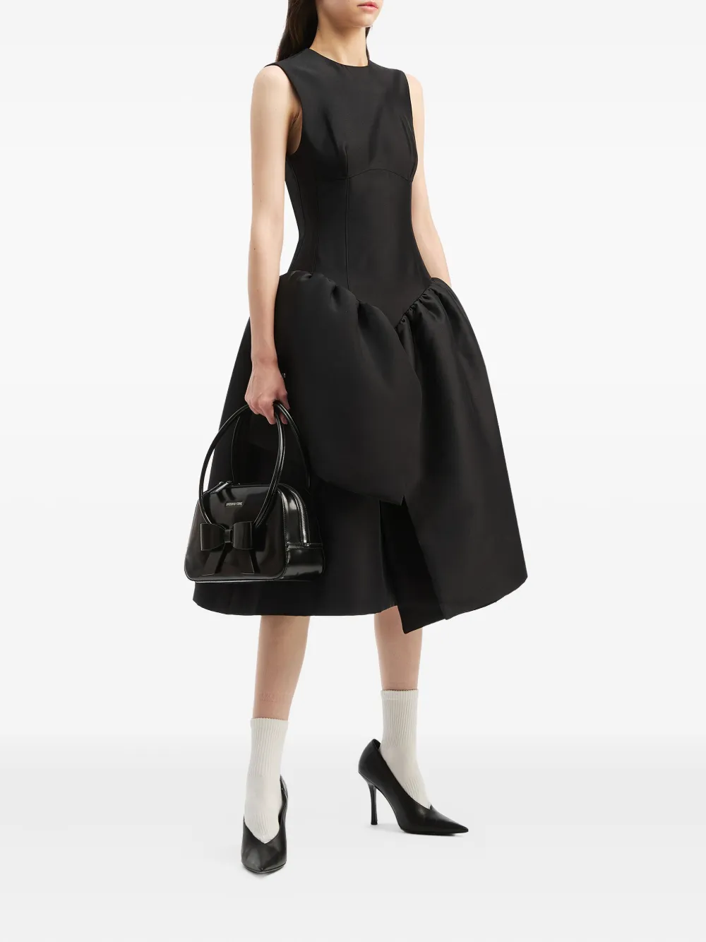 SHUSHU/TONG bow-detail tote bag - Zwart