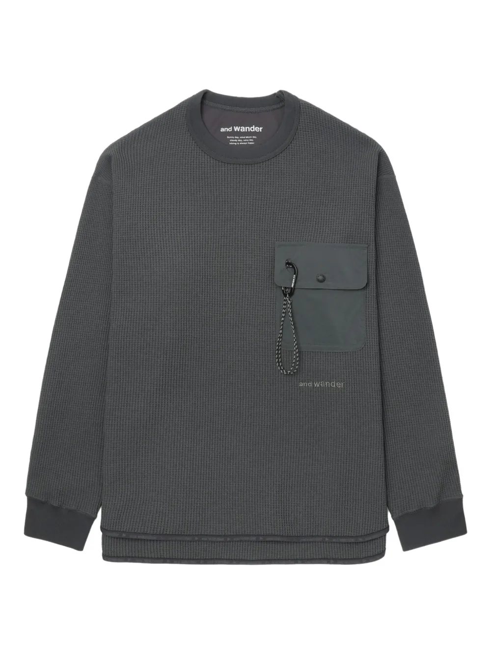 and Wander pocket waffle sweatshirt | Grey | Image 1
