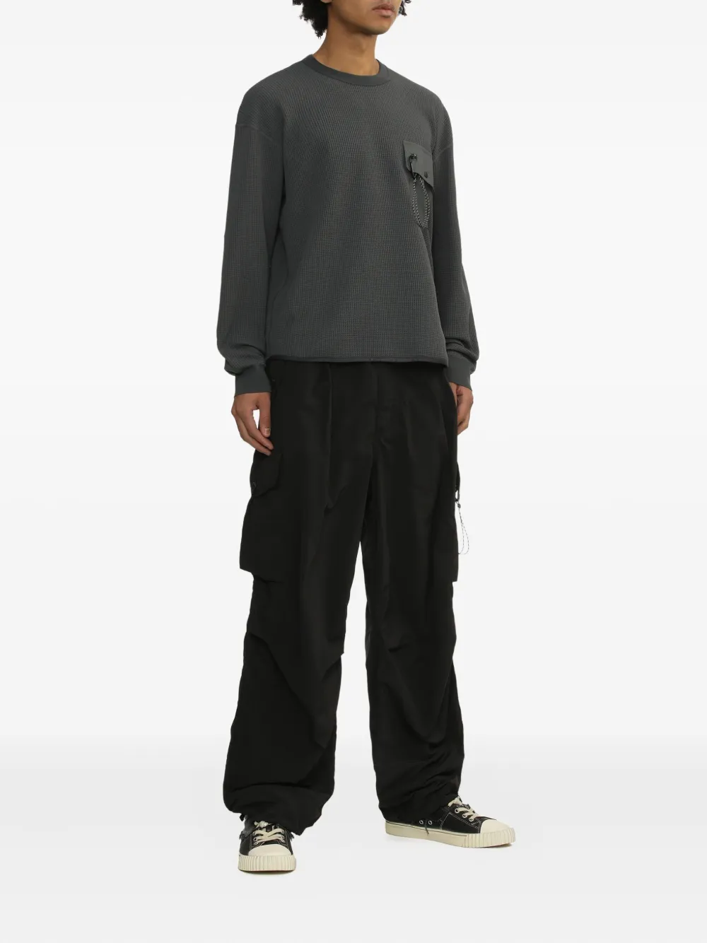 And Wander pocket waffle sweatshirt - Grijs