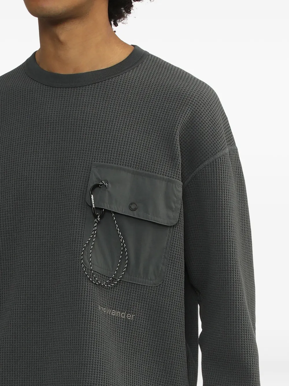 and Wander Sweater met wafelpatroon Grijs