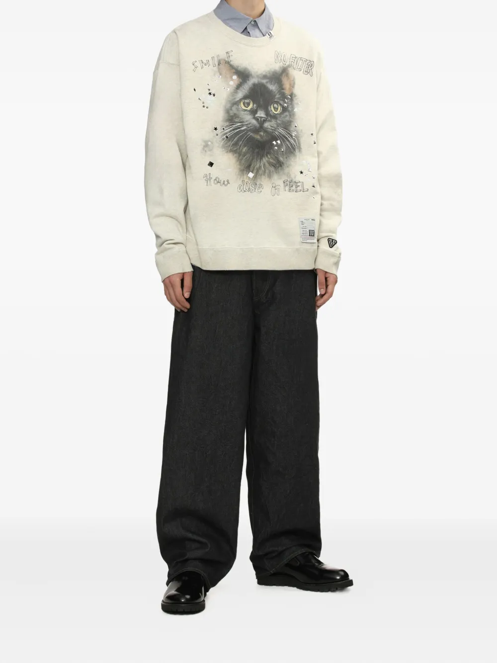 Maison MIHARA YASUHIRO graphic-print sweatshirt - Beige