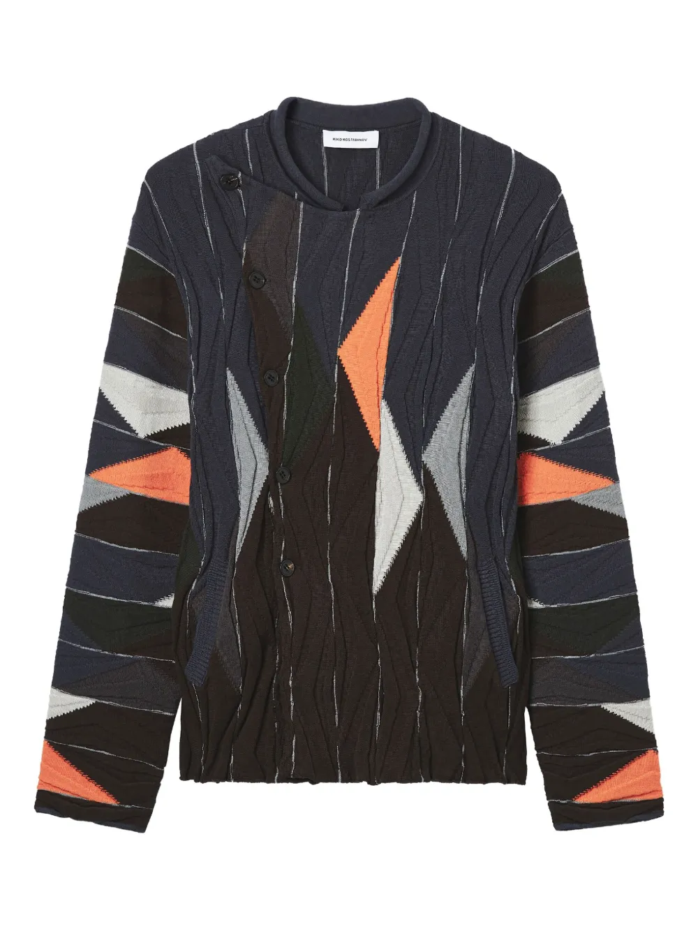 Kiko Kostadinov geometric-pattern button cardigan | Blue | Image 1