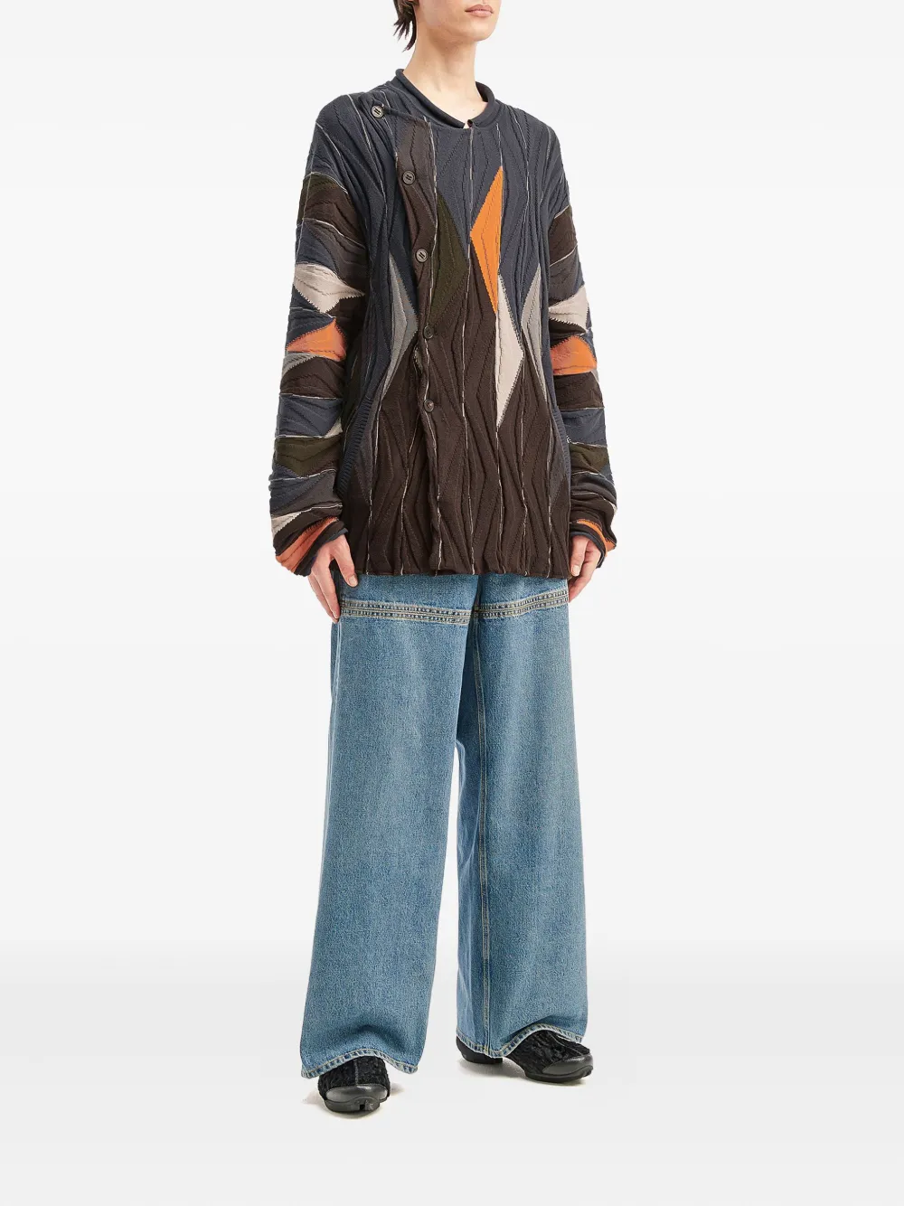 Kiko Kostadinov geometric-pattern button cardigan | Cardigans | Image 2