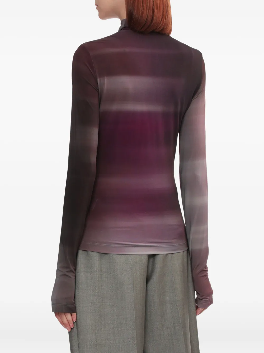 Helmut Lang Turtleneck Long-sleeved T-shirt In Purple