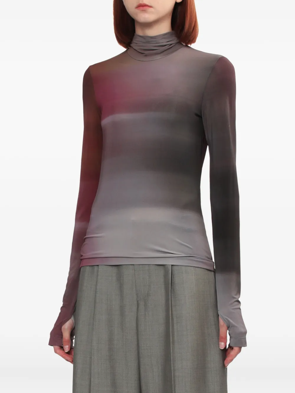 Helmut Lang Turtleneck Long-sleeved T-shirt In Purple
