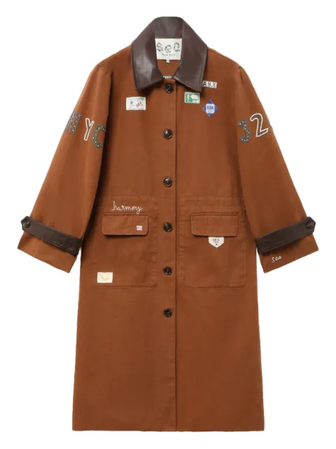 Sea appliqué collared coat