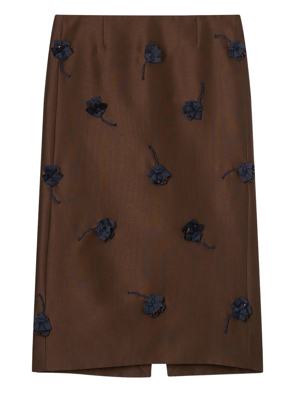 SHUSHU/TONG falda midi con aplique floral | marrón | Image 1