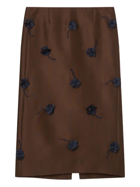 SHUSHU/TONG falda midi con aplique floral