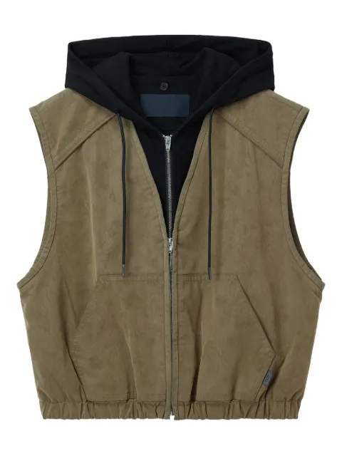 Juun.J hooded zip-up gilet