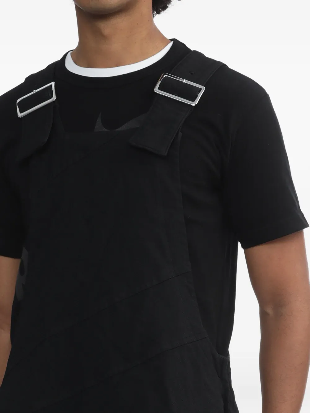 Black Comme Des Garçons Buckle-strap Midi Dress In Black