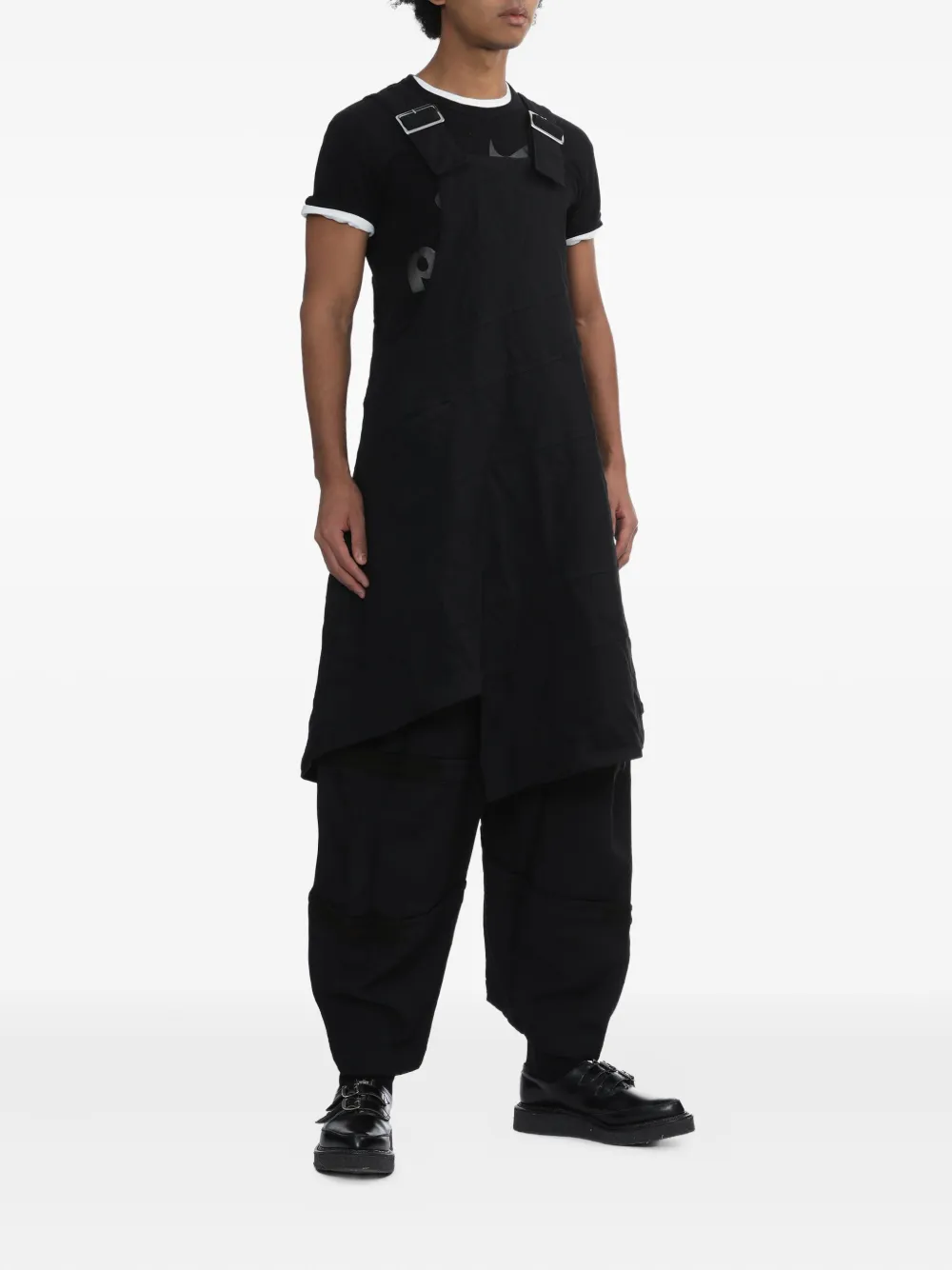 Black Comme Des Garçons Buckle-strap Midi Dress In Black