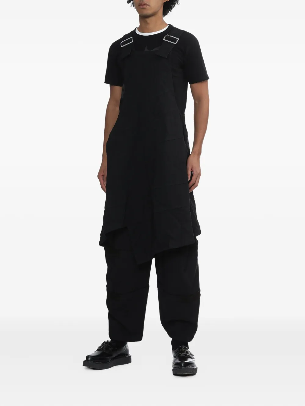 Black Comme Des Garçons Buckle-strap Midi Dress In Black