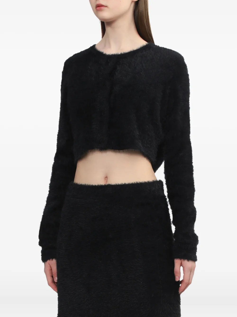 Helmut Lang Cropped Cardigan In Black