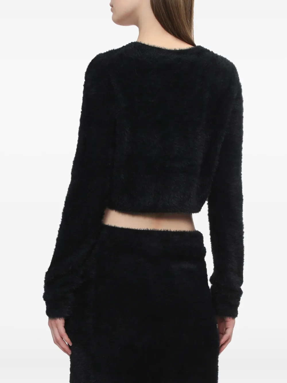 Helmut Lang Cropped Cardigan In Black