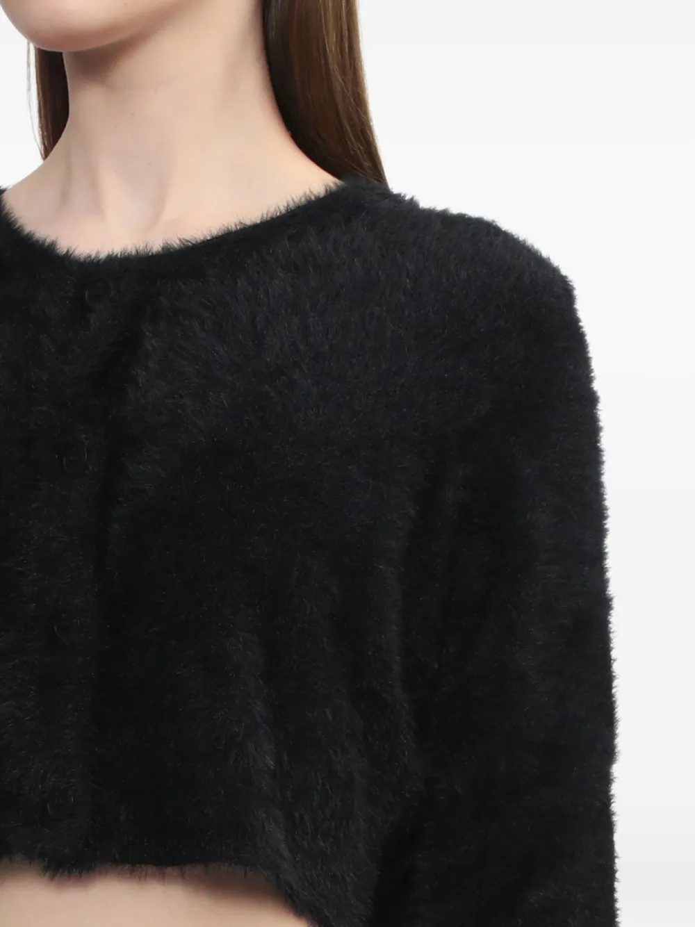 Helmut Lang Cropped Cardigan In Black