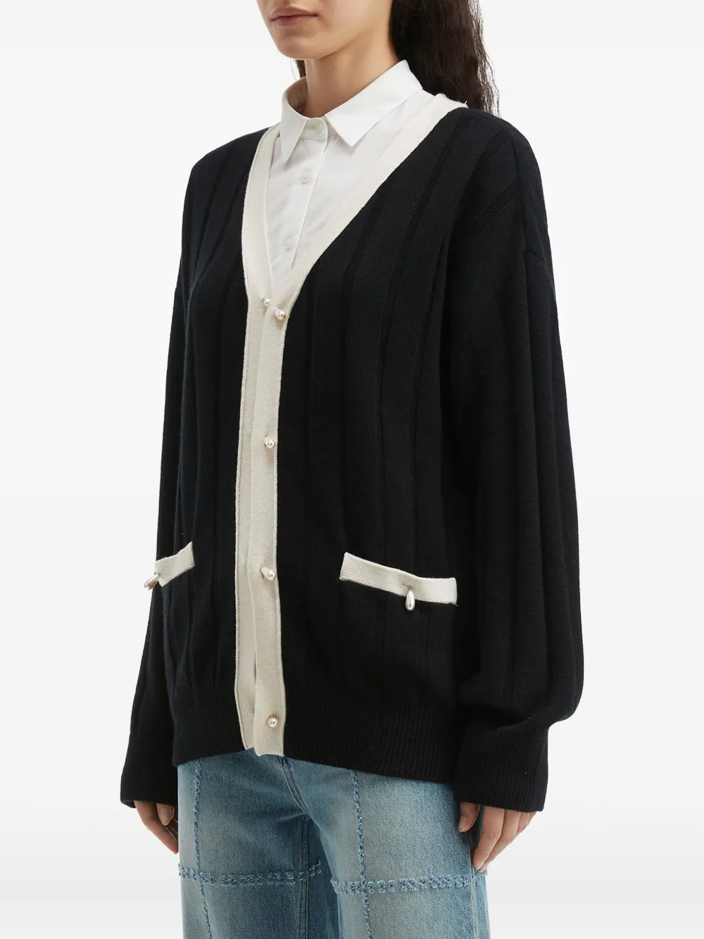 Kimhēkim Long-sleeve Cardigan In Black