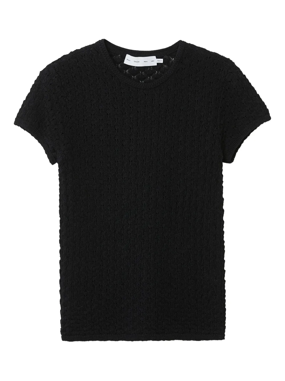 Proenza Schouler White Label Openwork T-shirt In Black