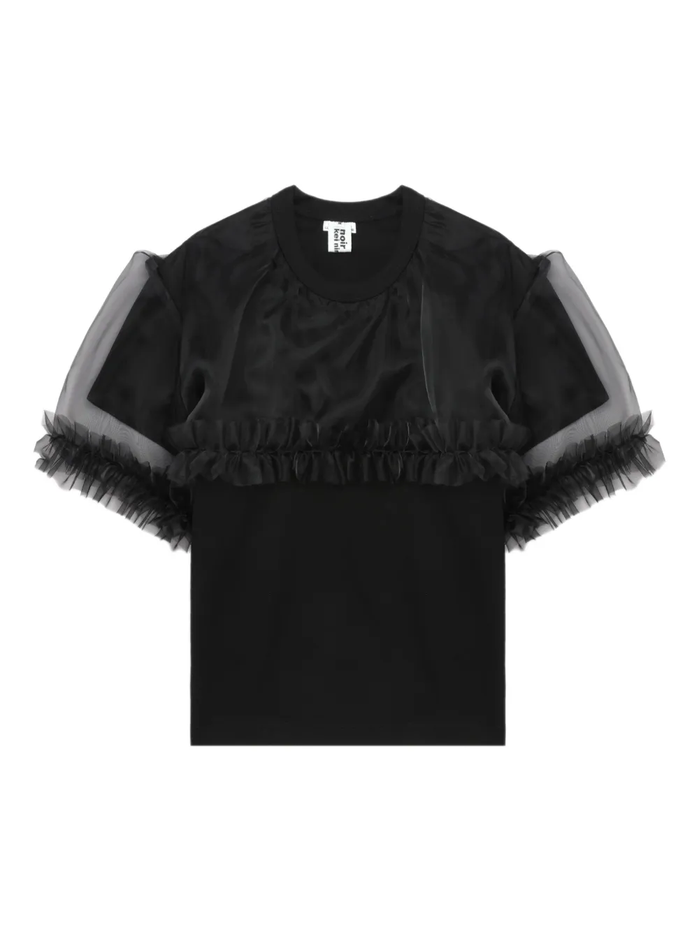 Noir Kei Ninomiya ruffled panel top - Nero