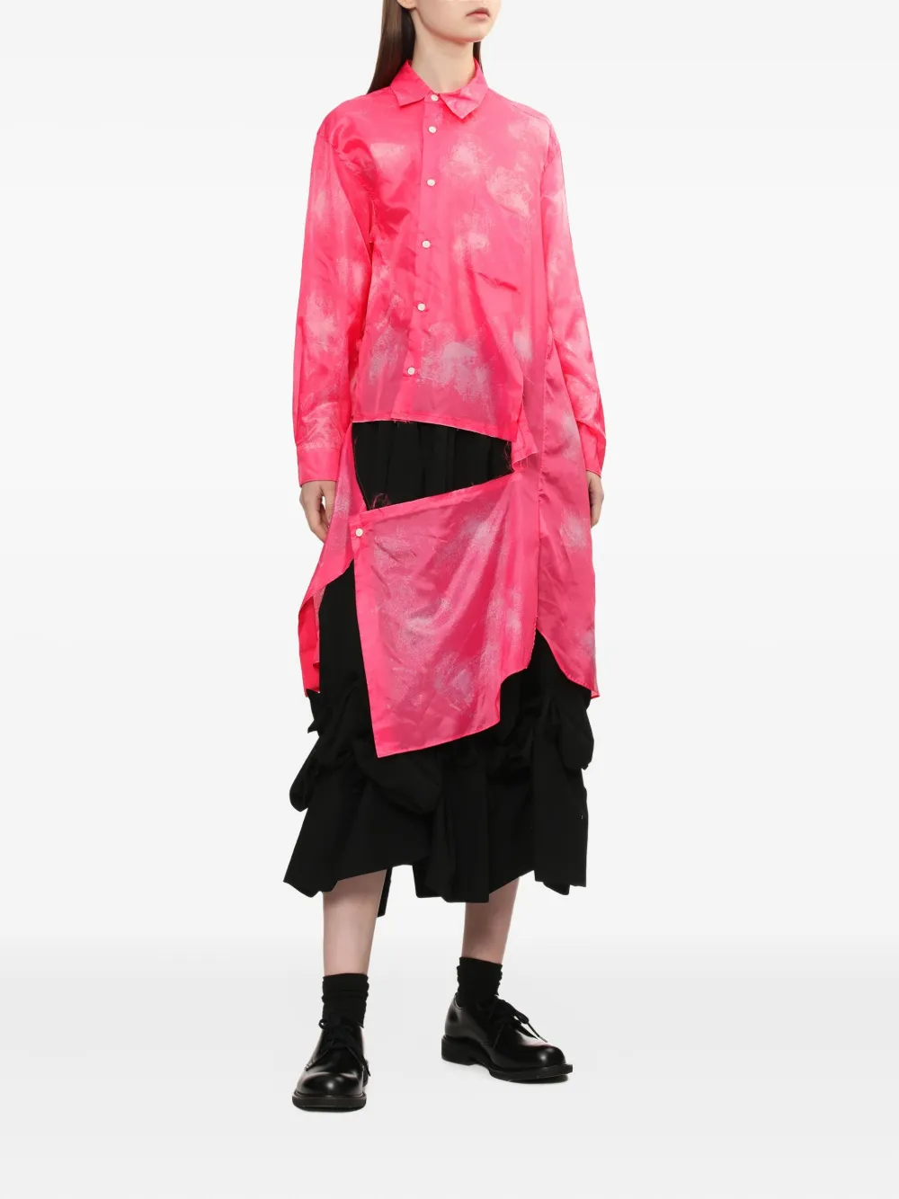 Comme Des Garçons ruffled midi skirt - Zwart