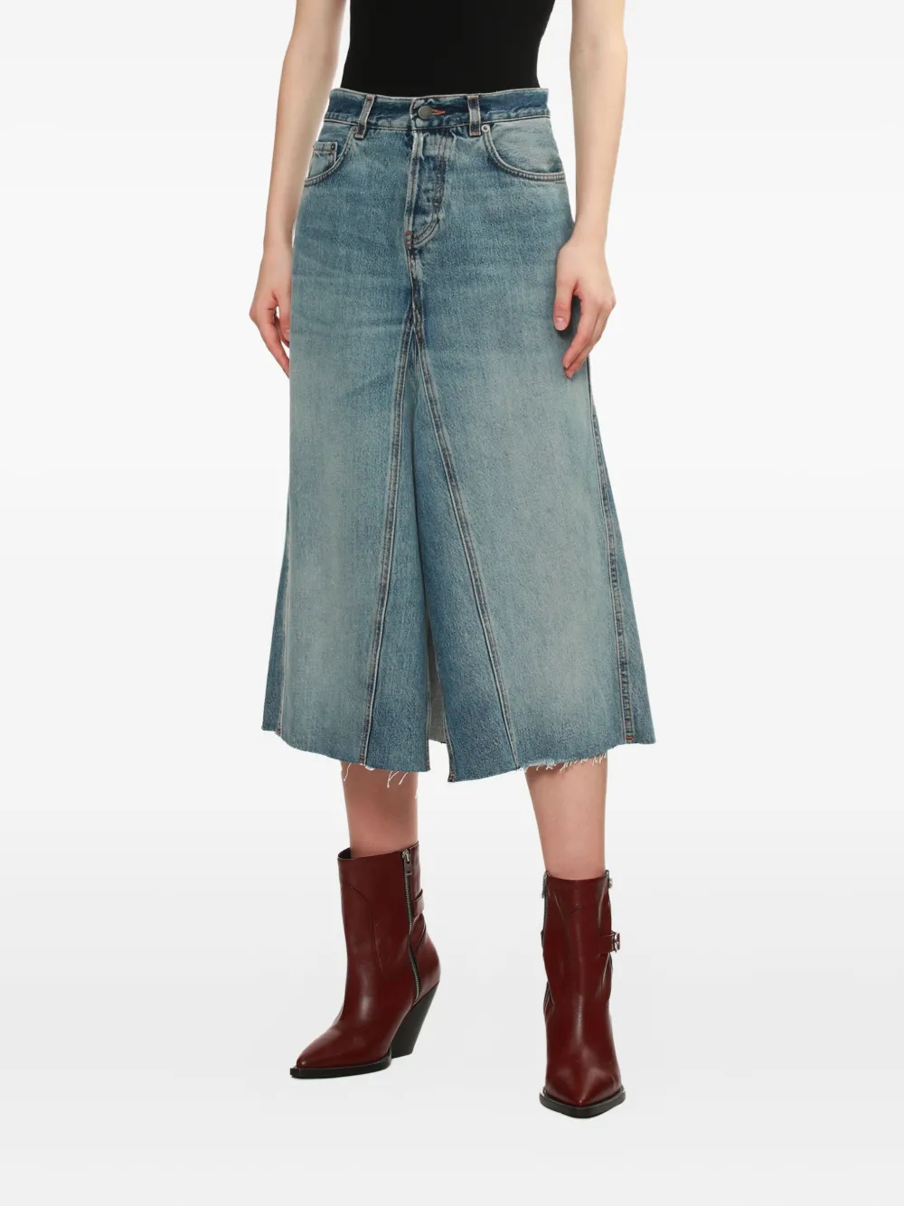 Haikure Paneled Midi Skirt In Blue
