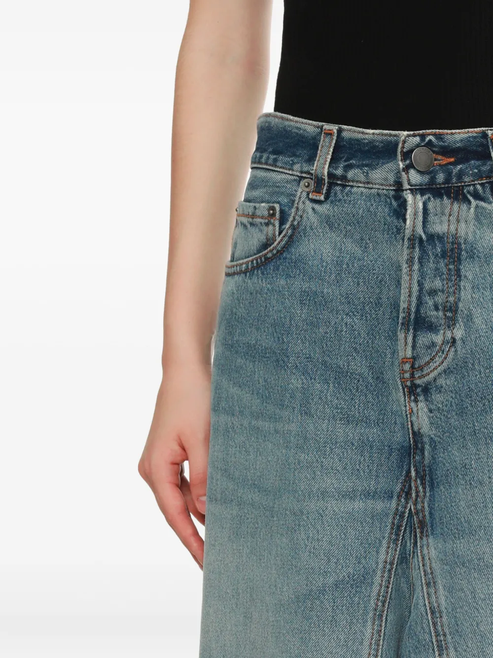 Haikure Paneled Midi Skirt In Blue